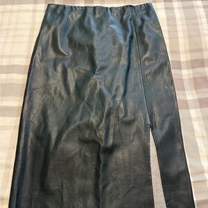 Ann Taylor Black Leather Pencil Skirt